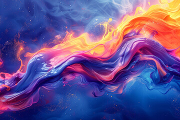 Vibrant Abstract Artwork with Swirling Colors for Creative Backgrounds