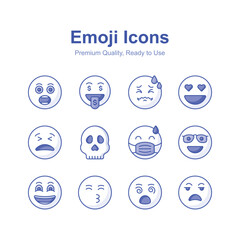 Get this carefully crafted emoji icon design, cute expressions vector