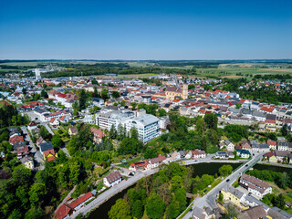 Aerial view of city of Waidhofen an der Thaya