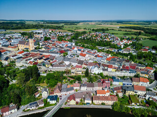 Aerial view of city of Waidhofen an der Thaya