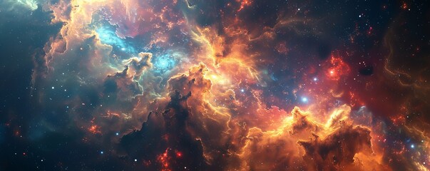 Colorful cosmic fantasy flowers in space. - Powered by Adobe