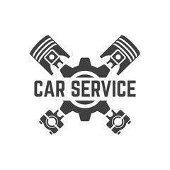 Automotive piston workshop logo design modern badge style custom car service engine tune up logo.