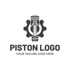 Automotive piston workshop logo design modern badge style custom car service engine tune up logo.