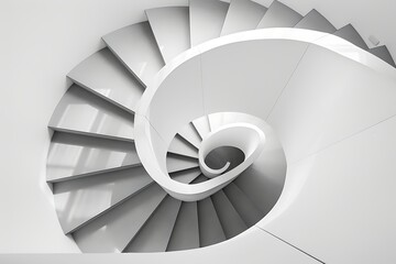 The bold simplicity of a monochrome spiral staircase