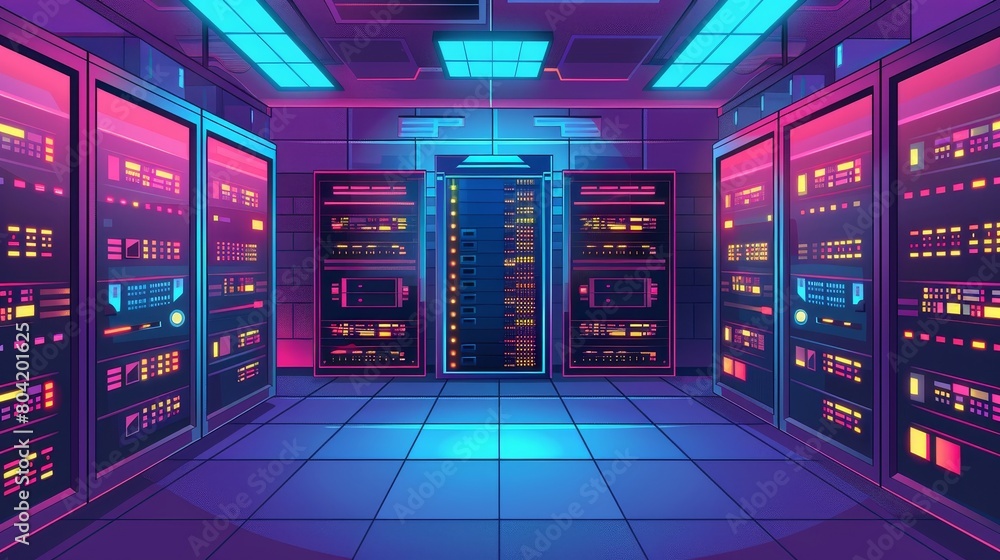 Poster the concept of digital technologies, blockchain, and web communication system is illustrated with a 