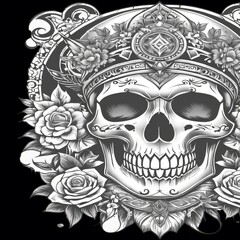 t-shirt Design to Print. skull tattoo style.