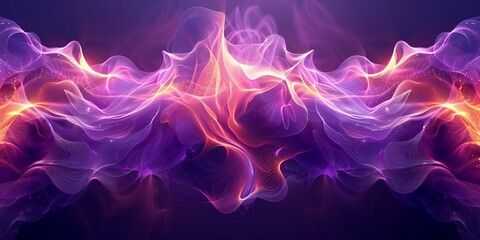 illustration of abstract geometric background with purple curvy lines forming symmetric ornament