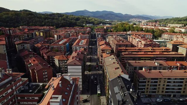 Galdakao avenue aerial image semi cenital