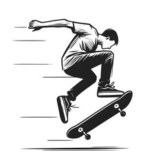 Skateboarder minimalist sketch