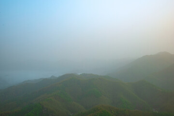 Roofji Mountain, Lu'an City, Anhui Province - the view of the mountain to the sky in foggy weather