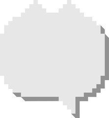 3d 8bit retro game cat pixel speech bubble balloon, icon sticker memo keyword planner text box banner, flat png transparent element design