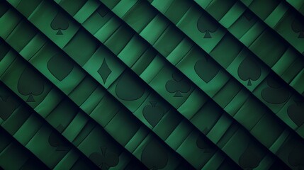 Background with green casino poker table texture. Vegas blackjack velvet cloth pattern illustration. Horizontal diagonal gambling material design for online games.