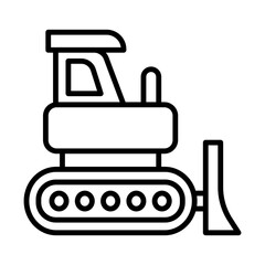 Bulldozer line icon