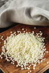 Indian sago starch cereal on a rustic background