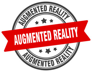 augmented reality stamp. augmented reality label on transparent background. round sign
