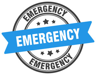 emergency stamp. emergency label on transparent background. round sign