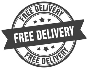 Obraz premium free delivery stamp. free delivery label on transparent background. round sign