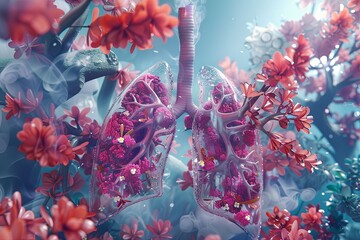 lungs are revived, 3d concept 