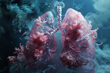 lungs are revived, 3d concept