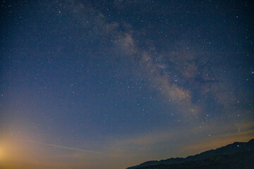 Gansu Province Baiyin Shuyong Taikoucheng - Castle and mountains under the Milky Way