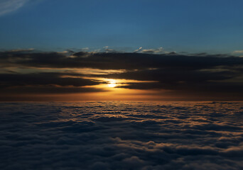 Flying high, the curvature of the earth becomes strikingly apparent.