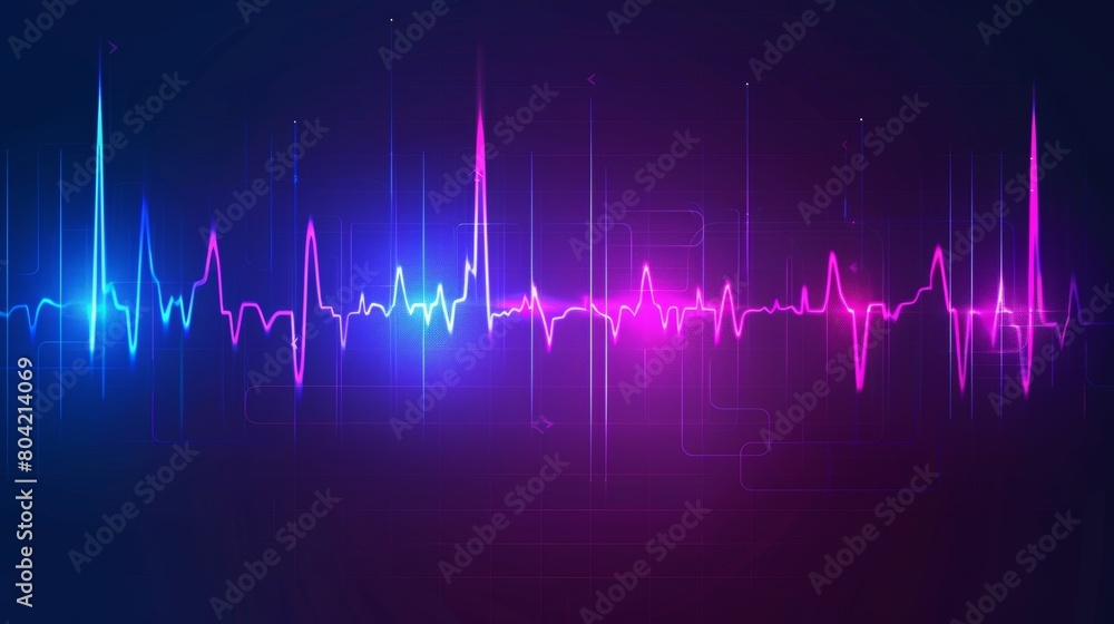 Poster audio voice frequency wave and abstract sound light modern background. radio pulse effect curve desi