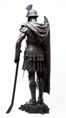 Fototapeta premium Ancient Roman legionary in armor. White background, isolate. AI generated.