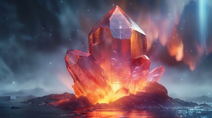 Mesmerizing Crystal Gemstone with Brilliant Light Display