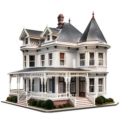 Classic house building, for home architecture or real estate theme