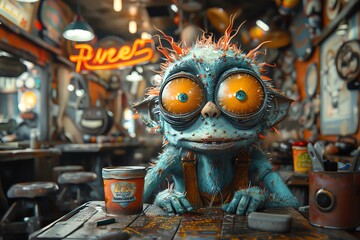 Capture the whimsical essence of comedy moments inspired by real-life biographical stories from a unique worms-eye view perspective Blend the nostalgia with modern flair in a vibrant digital rendering