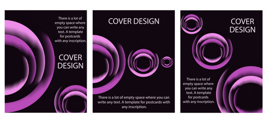 Set trendy Pink Doll web Posters Cover Design. Geometry Shapes Gradient 3D card Template Collection. EPS 10