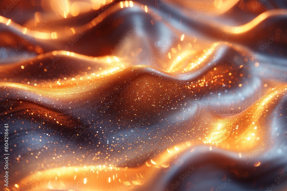 Poster close-up view featuring the undulating folds of fabric with a warm, glowing effect and scattered spa