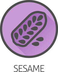 A sesame seed and capsule pod food allergen icon concept. Possibly an icon for the allergen or allergy.