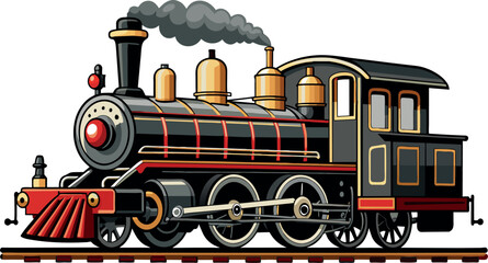 Old steam locomotive on vintage tracks- © frrlbt