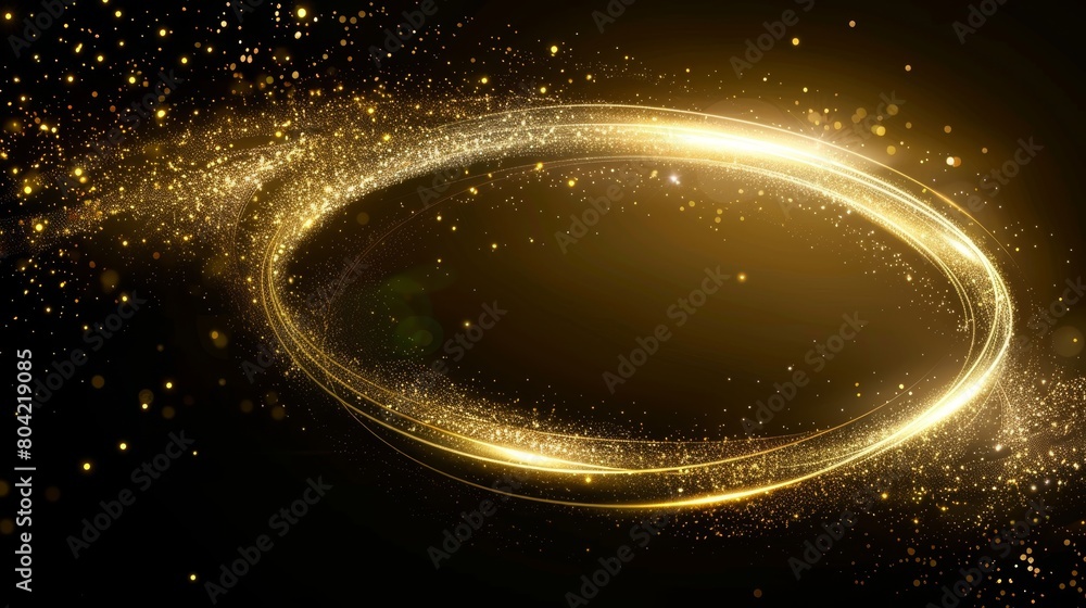Poster the impact of magic light effect swirl with neon sparkle shine. flare ring motion glow isolated dyna