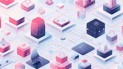 Fototapeta premium Illustrations of seamless integration and existing business systems.