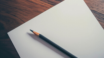 Minimalistic Composition with Pencil and Blank Paper