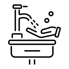 Trendy linear icon depicting hand wash 
