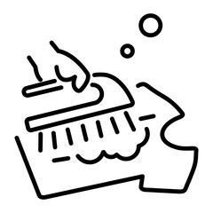 Here’s a linear icon of washing shirt 