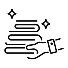 Grab this line style icon of cleaned clothes 