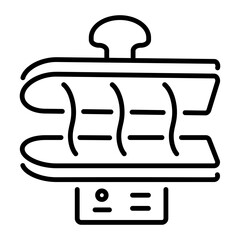 A well-designed linear icon of steam press 