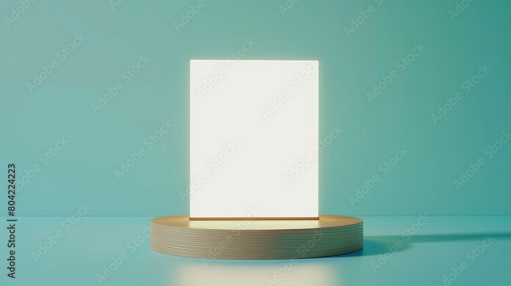 Poster an empty data label with pedestal that is used to display information about your business, on the de