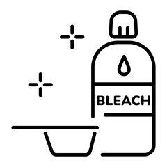 Here’s a line style icon of clothes bleach 