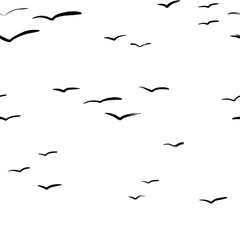 birds in flight black and white seamless abstract pattern background fabric fashion design print digital illustration art texture textile wallpaper apparel image wrapping paper 