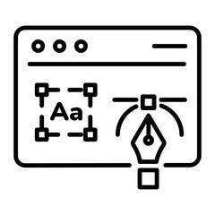 Easy to edit line icon of graphic designing 