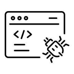 An icon of programming bug in line style 