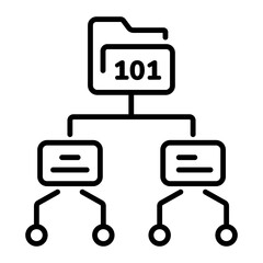 An engaging line icon of network folder 