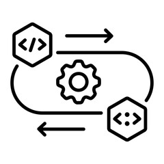 Easy to edit line icon of code conversion 