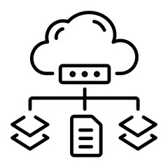 Premium outline icon of cloud data 
