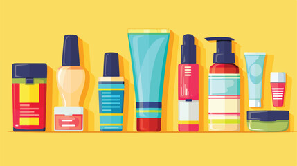 cosmetics design over yellow background vector illustration